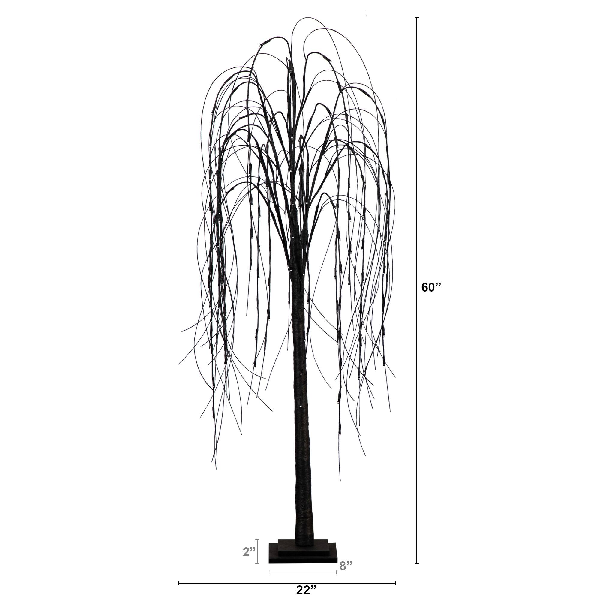 5ft. Orange & Purple LED Pre-Lit Halloween Black Willow Artificial Fall Tree